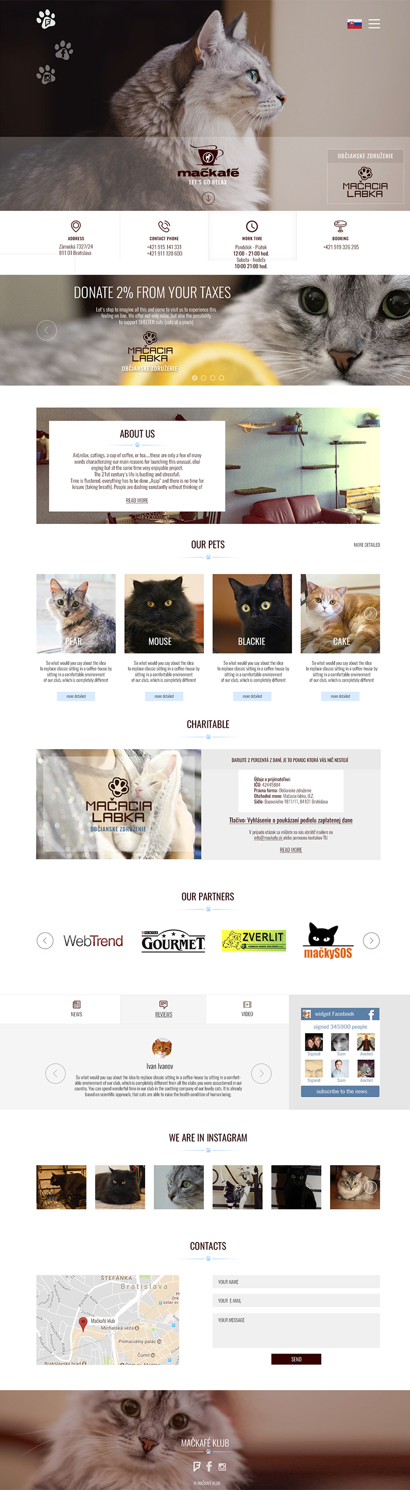 Na základe návrhu hlavnej stránky vytvárame vnútorné stránky. Hlavný dôraz kladieme aj na  fotografie a menu